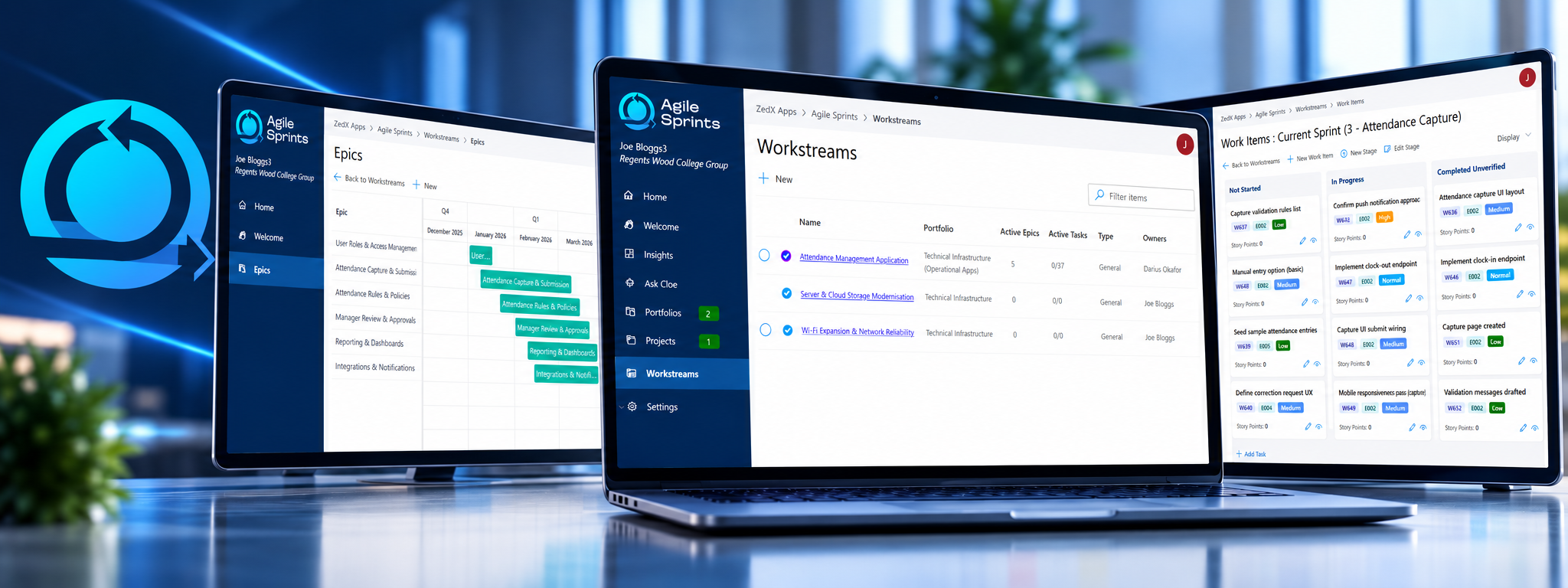 ZedXApps Agile Sprints AppPage Header L