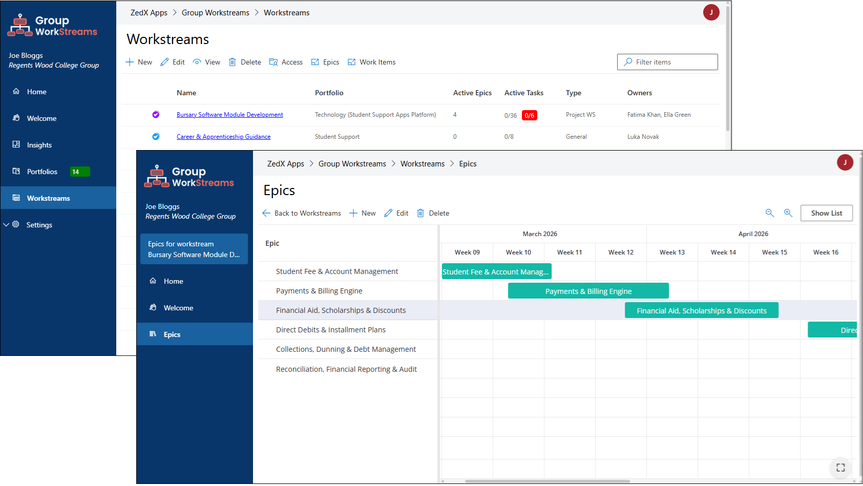 ZedxApps Group WorkStreams sc1 l