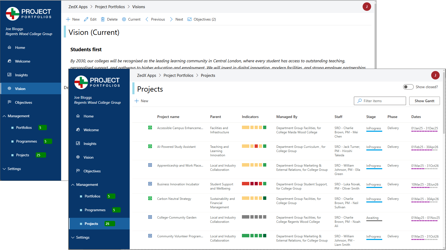 ZedxApps Project Portfolios sc1 l